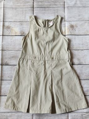 Cat & Jack Khaki Pleated Jumper Dress